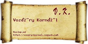 Vozáry Kornél névjegykártya