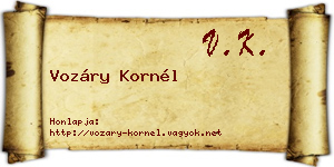 Vozáry Kornél névjegykártya