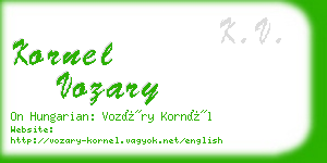 kornel vozary business card